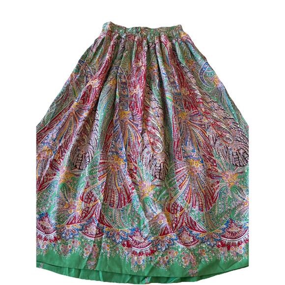 VTG Ralph Lauren Prairie Maxi Skirt Wool Blend Pleated RARE Boho Holiday 80s 10 - Picture 8 of 16